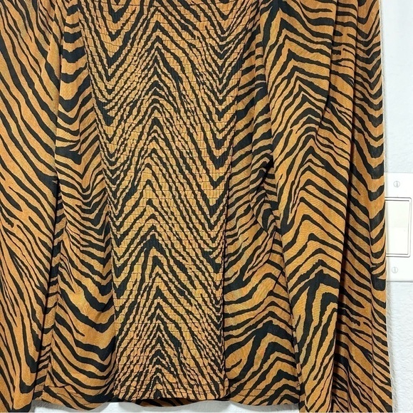 boho Ember LagenLook Square Neck Semi Sheer Long Sleeve w/ Cuff Burnt Orange top - Picture 6 of 9